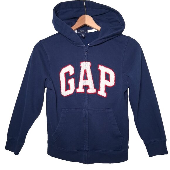GAP Other - Gap Kids Hooded Sweatshirt Youth Size Medium Blue Full Zip Hoodie Chenille